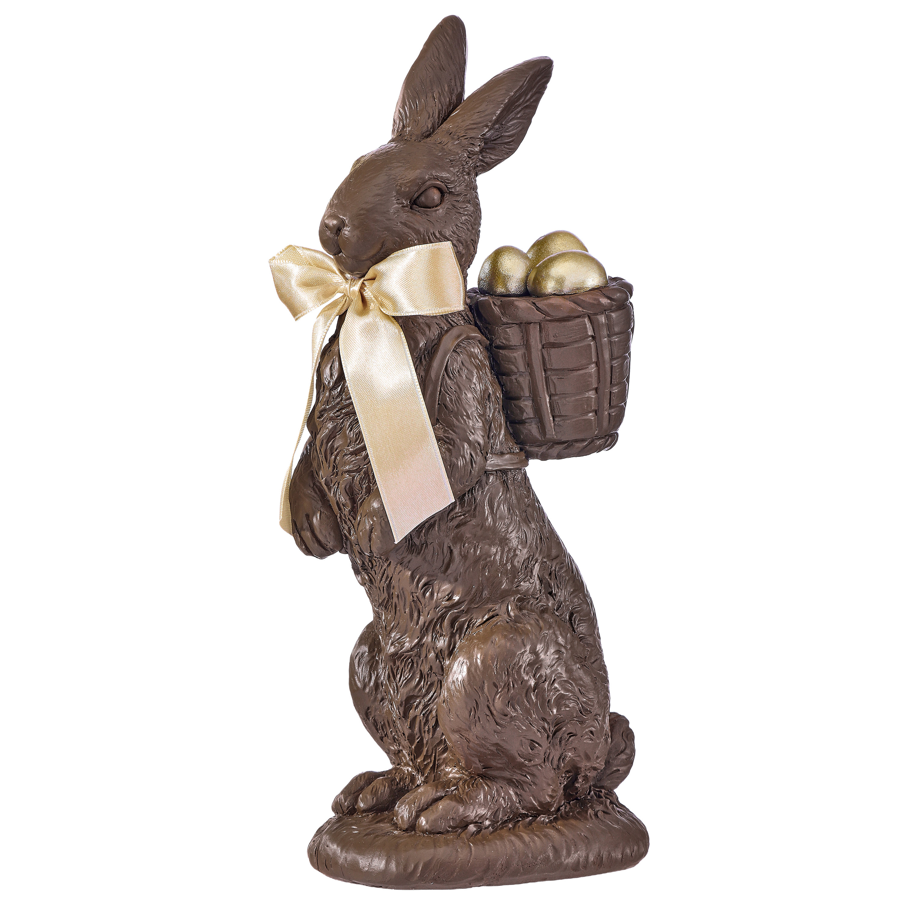 The Holiday Aisle® 10 Resin Chocolate Bunny With Basket And Eggs | Wayfair