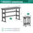 Davonia 3-Piece HDPE Plastic Outdoor Plastic Outdoor Patio Rectangle Bar Height Bistro Dining Set in Gray
