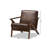 Kiger Bianca Mid-Century Modern Wood Distressed Faux Leather Effect Lounge Chair
