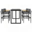 Ensemble repas d'extérieur avec structure en fer robuste et accoudoirs en bois d'acacia naturel-474926094