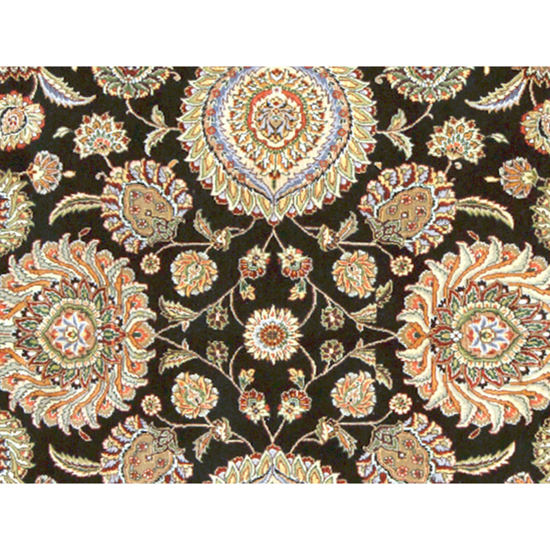 Hand Knotted Wool Area Rug in Black