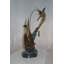 Old Man Fishing A Large Catch Bronze Statue -  Size: 27"L X 13"W X 30"H.
