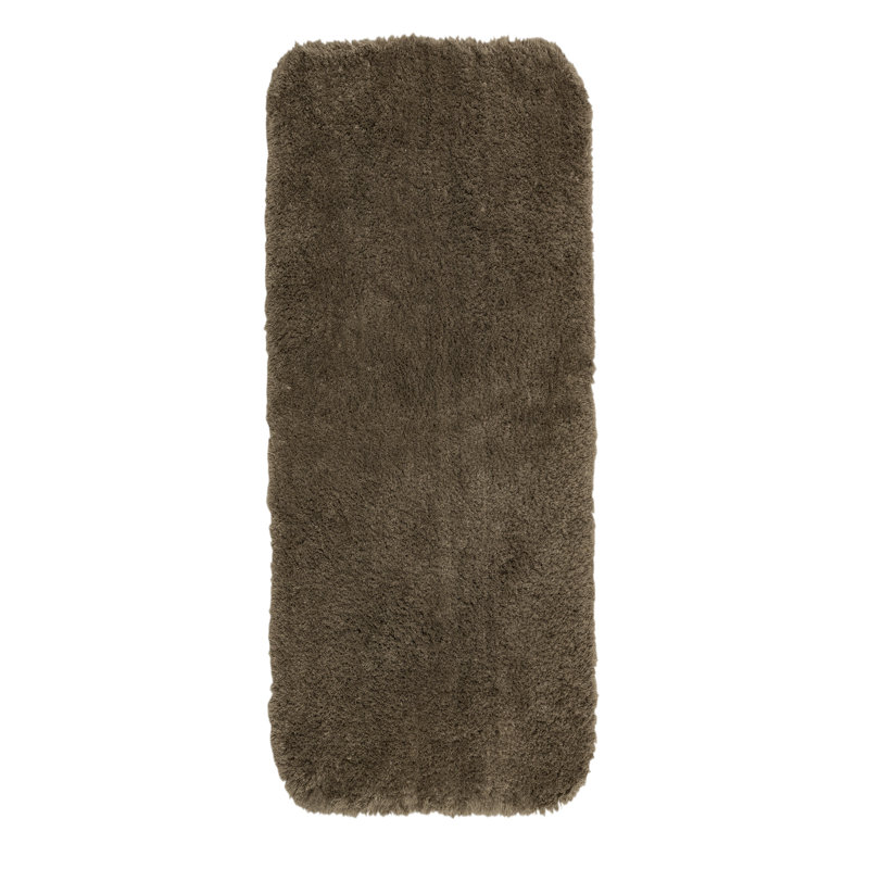 Benedetti Solid Polyester Machine Washable Bath Rug, 24" W x 40" H, Brown