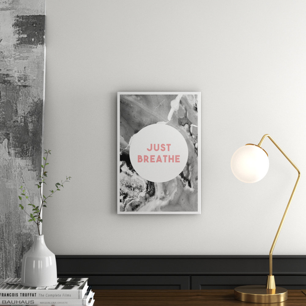 'Just Breathe Marble' Textual Art