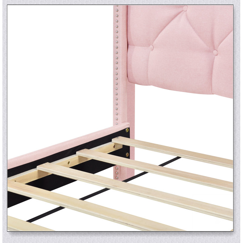 Lit plateforme tapissier avec rangement et deux tiroirs