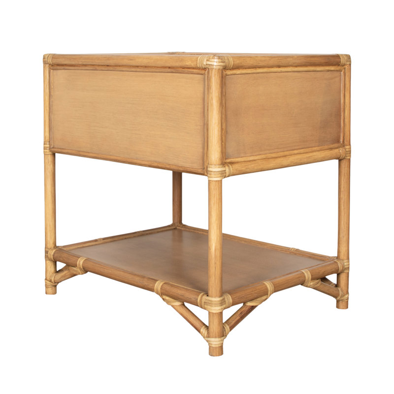 Olivia Collection 1 - Drawer Rattan Nightstand, Natural