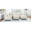 Canapé modulaire en chenille blanc en U de 111,8 po avec rangement mobile pour le salon, 6 sièges, accoudoirs roulés et siège rembourré de mousse