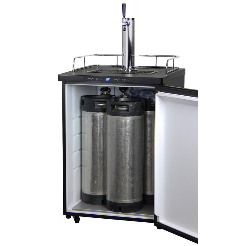 Kegco Black Stainless Steel Freestanding Keg Dispenser