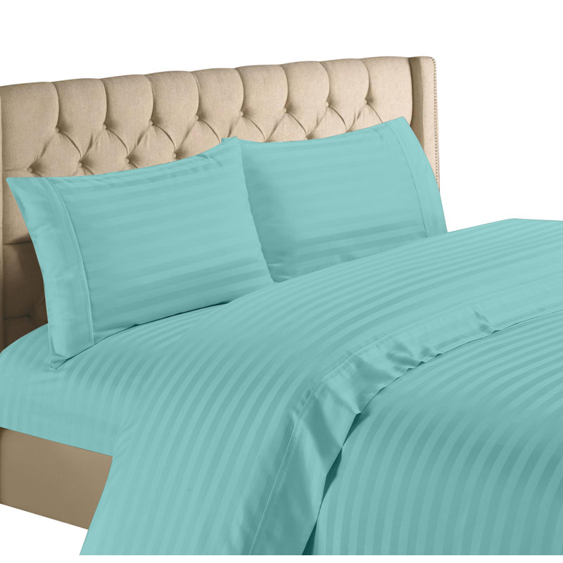 Oxford Collection 600 Thread Count Deep Pocket Egyptian Quality Cotton Solid Sheet Set, King Sheet Set with 2 Pillowcases