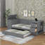 Twin Size Daybed With Trundle, Storage Arms And Charging Station-1988440502