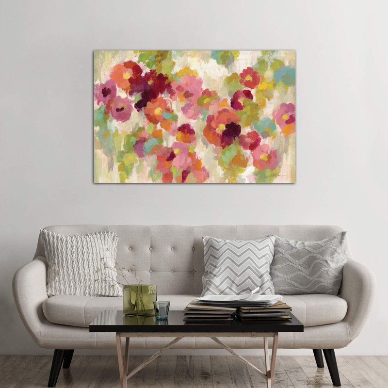 Coral And Emerald Garden I by Silvia Vassileva - Print on Canvas, Wrapped Canvas, 152.5 cm H x 101.5 cm W x 3.175 cm D