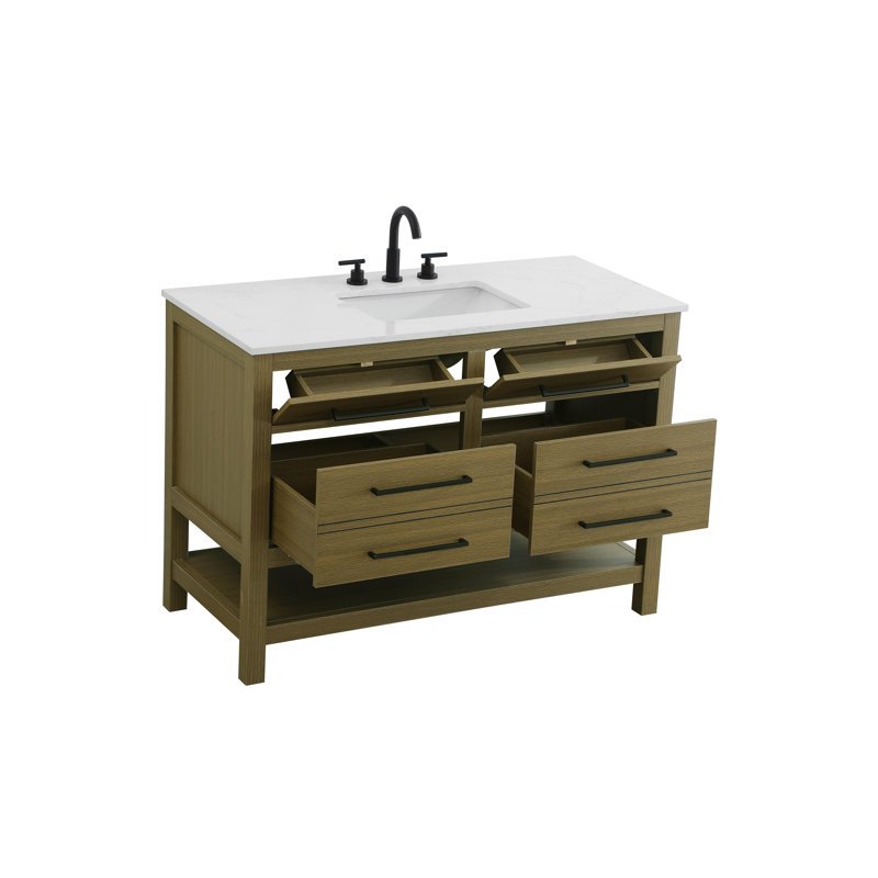 48 inch Single Bathroom Vanity_Modern_VF60548, Chestnut Brown