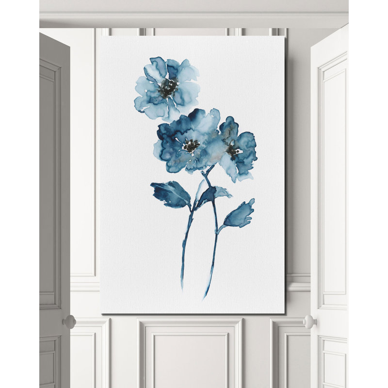 « blue botanique ii », reproduction, H 18 po x l 12 po x P 1,5 po, Toile tendue