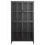 Armoire de rangement en métal noir de qualité supérieure avec portes en verre trempé