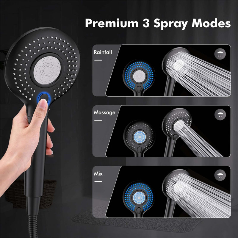 Handheld Shower Head, Matte Black