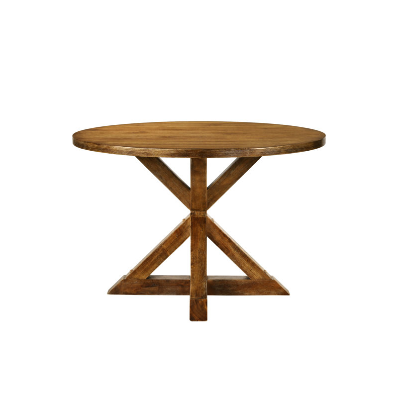 Wallace Weathered Oak Round Dining Table Set with 4 Chairs