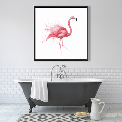 " Pink Flamingo Watercolor "