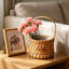 Ensemble de 4 paniers à fleurs, petits paniers tissés avec poignées, support en bois élégant et rustique pour fête de mariage, décoration intérieure, décoration de jardin et bricolage