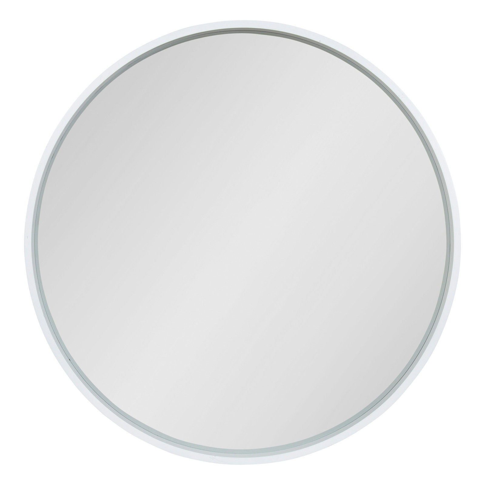 Arranjeet Modern Round Wall Mirror, White, 31.5" x 31.5"