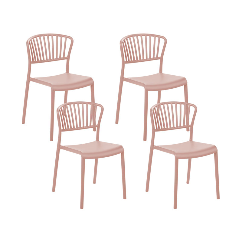 Dean Stacking Patio Dining Dining Chair with Cushion, Pink