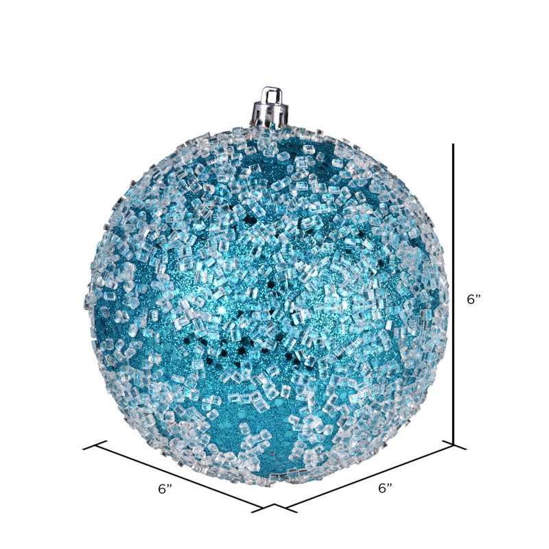 Ornement boule scintillante, H 6 po x l 6 po x P 6 po, Turquoise, 4