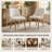 19.5" Seat Height Modern Fabric Upholstered Open Back Dining Chairs with Solid Wood Legs-1566058296