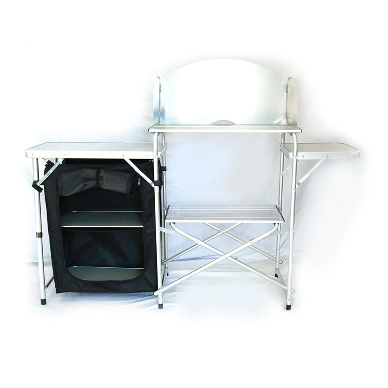 Table de camping pliante d'extérieur portable avec rangement