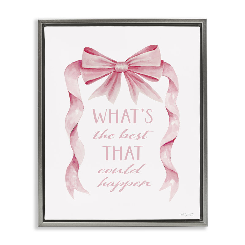 Cadre flottant optimiste Best That Got Happen, design par Cindy Jacobs, H 21 po x l 17 po, Cadre flottant gris lustré