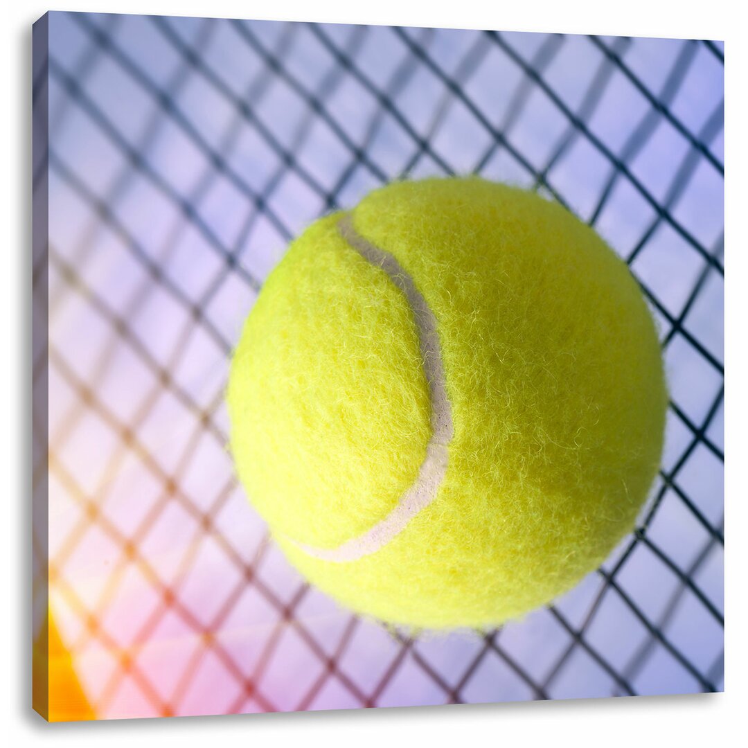 Leinwandbild Tennisschläger mit Tennisball