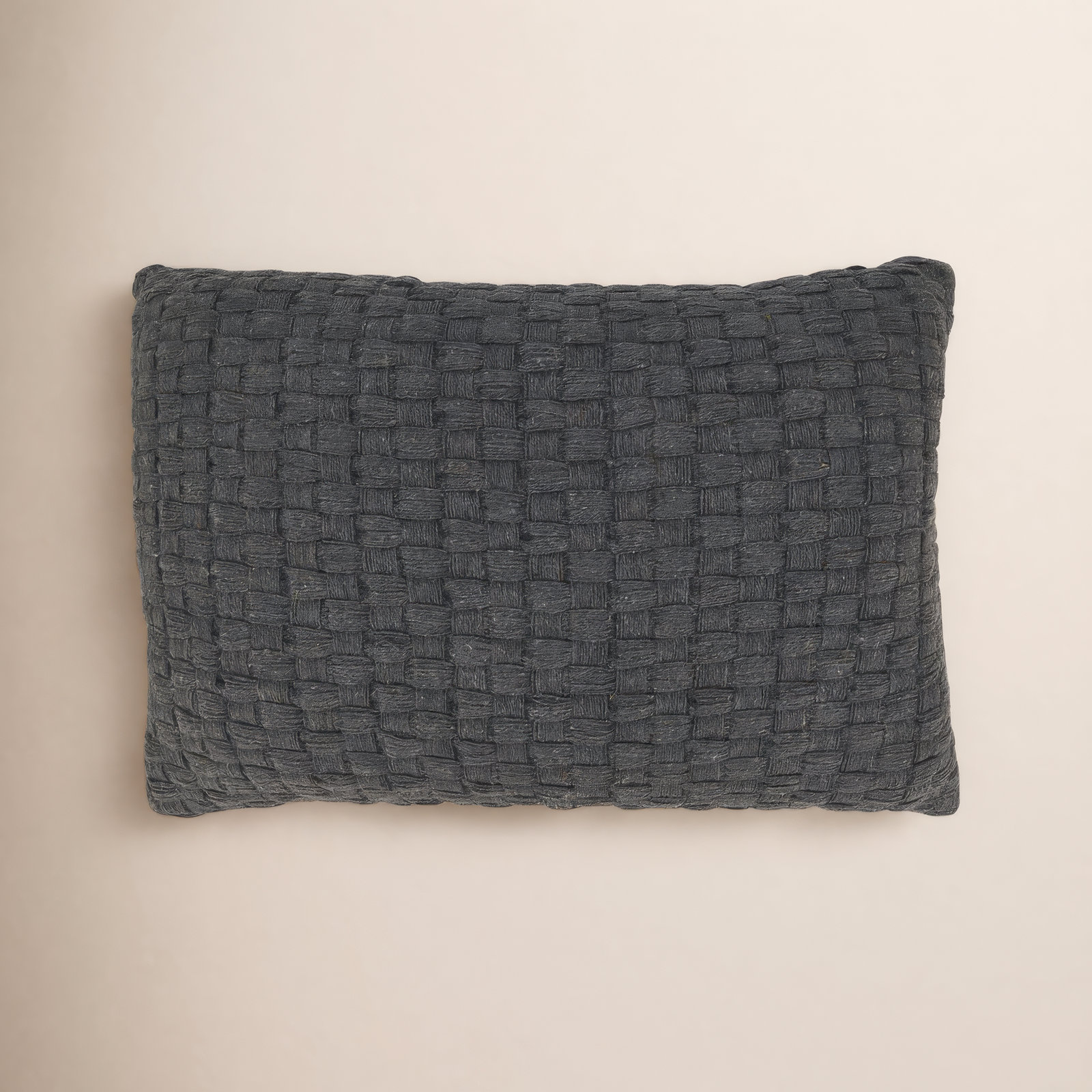 Textured Waffle Weave Pillow, Gray, No Insert