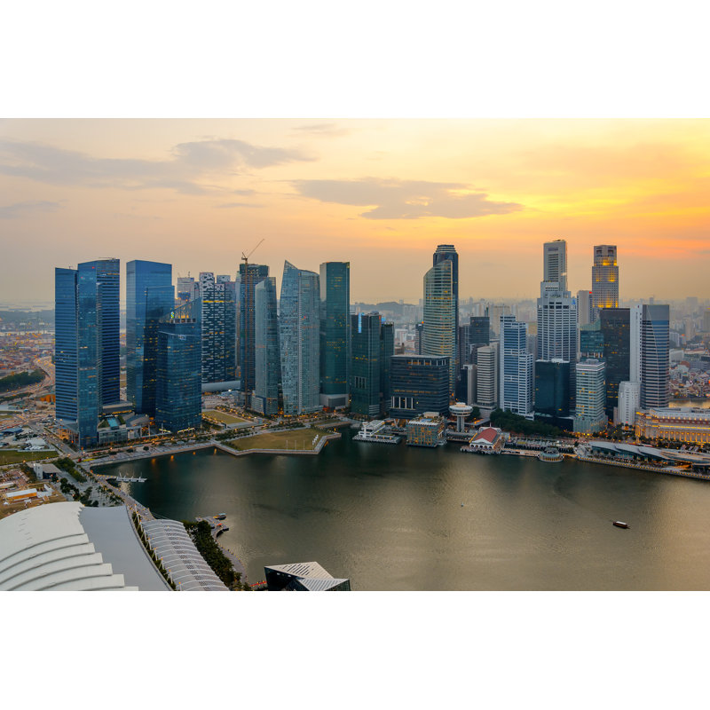 Barlet Singapore Skycrapers - Wrapped Canvas Print, 30cm H x 46cm W x 3.8cm D
