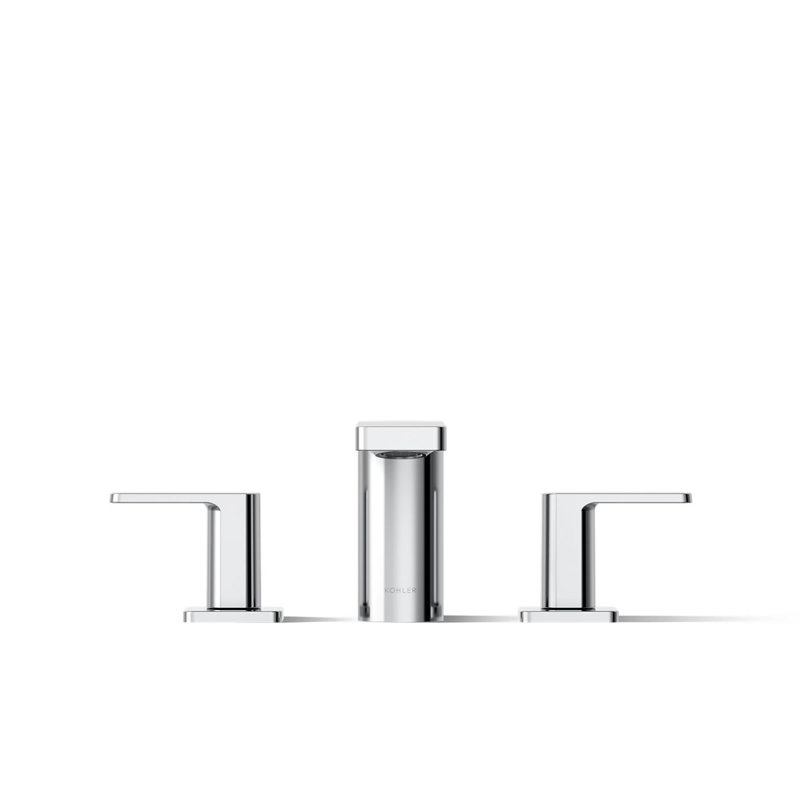 Parallel Two-Handle Deck-Mount Bath Faucet, Polished Bronze