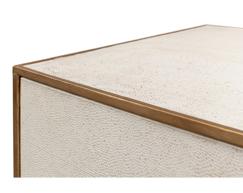 Shagreen 2 - Drawer Solid Wood Nightstand, Osprey White