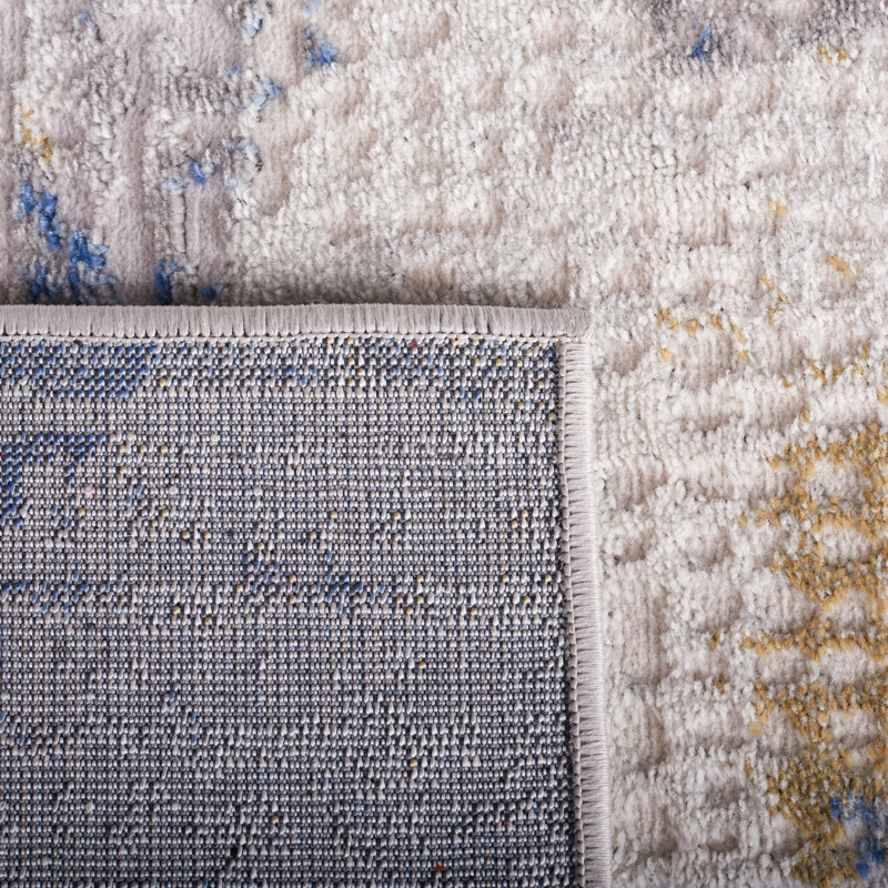 Tapis beige / bleu Palma 350, Rectangle 5 pi 3 po x 7 pi 6 po