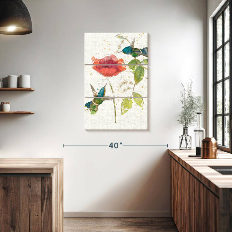 Fleur de colibri sarcelle Brampt, H 38 po x l 24 po