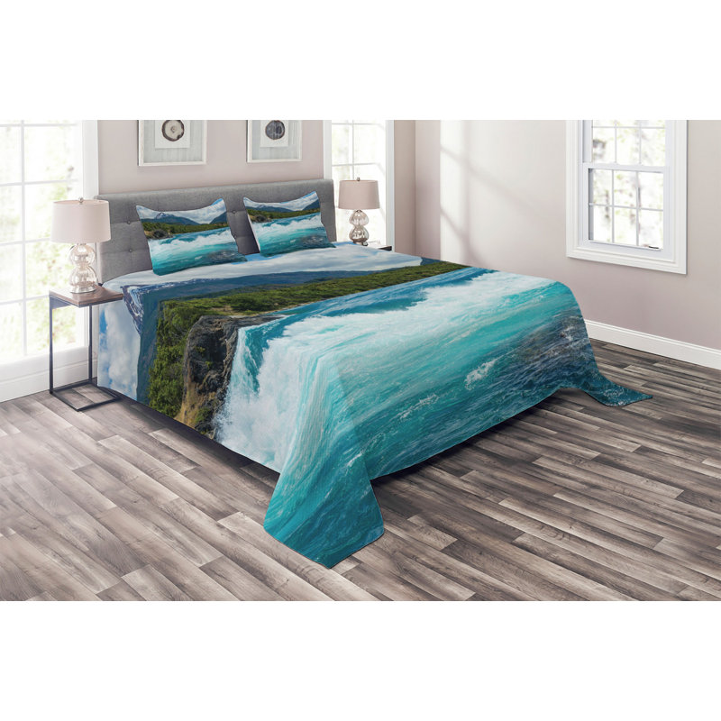 Nature Rustic Polyester Coverlet, King Bedspread + 2 Shams