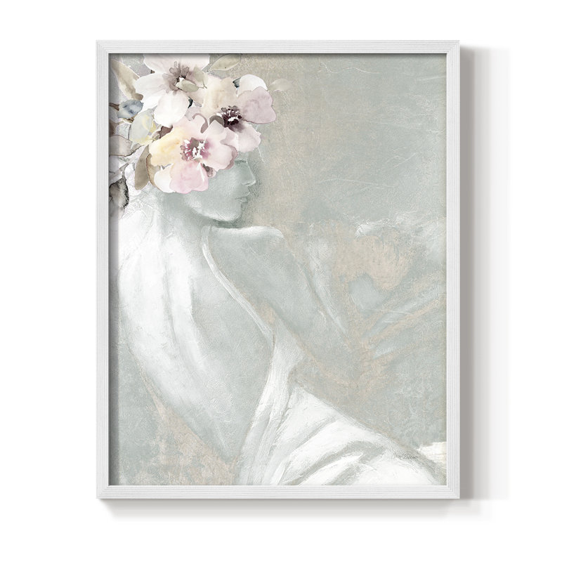 Whisper I, reproduction encadrée - bois massif, H 11 po x l 9 po, Blanc