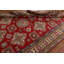 Tapis rouge / beige / vert en laine noué à la main de conception unique 6 pi 5 po x 9 pi 10 po New Age