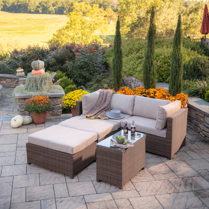 Ensemble de canapé modulaire 5 pièces avec coussins