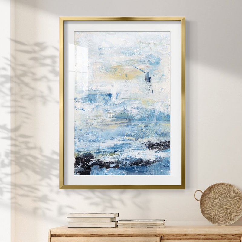 Waves on Sand II -Framed Print, Gold