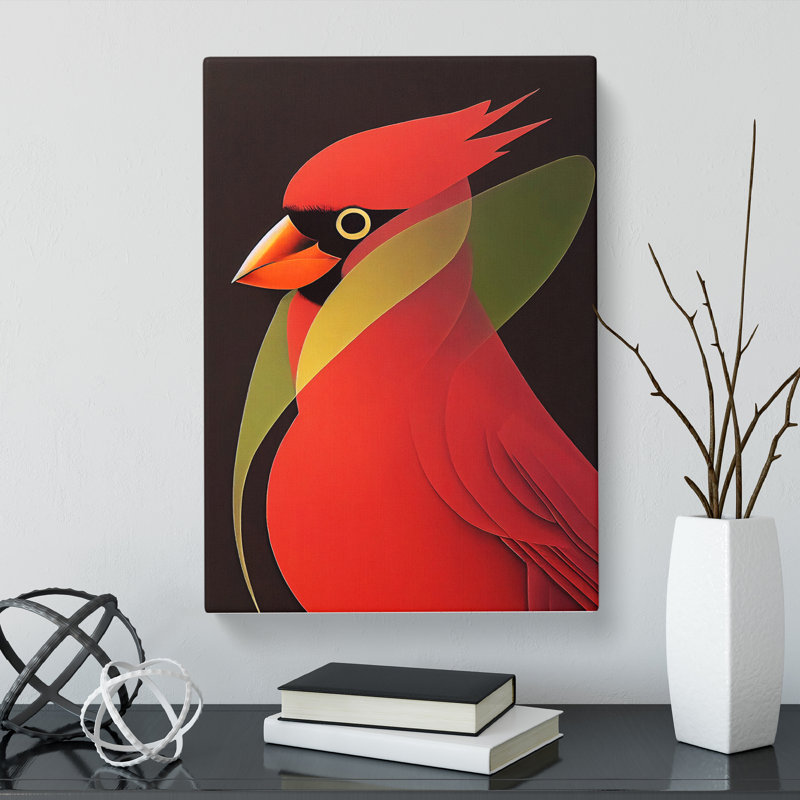 Cardinal Bird Smoke - Wrapped Canvas, 50cm H x 35cm W x 3cm D