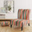 Fauteuil de chambre moderne et pastel avec motif à rayures Mid-Century pastel