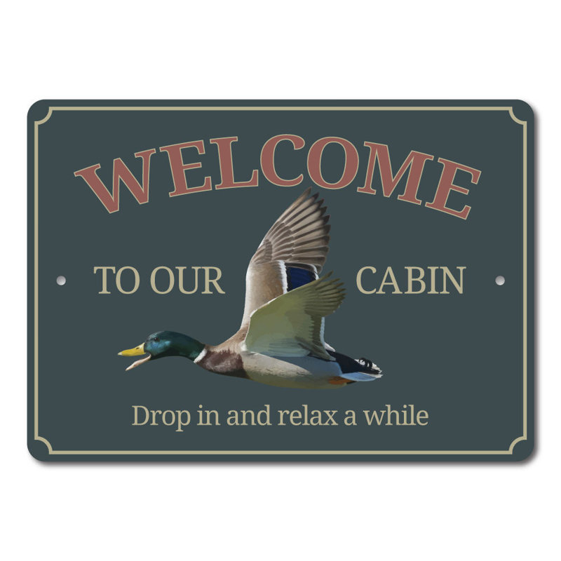Enseigne canard en aluminium, H 18 po x l 12 po x P 0,06 po