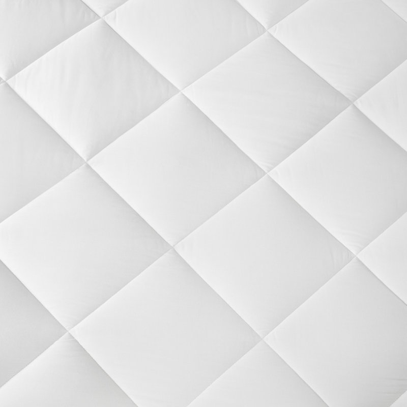 Quiet Nights White 300 Thread Count Cotton Sateen Waterproof King Mattress Pad, King