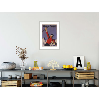 Affiche autrichienne de voyage par Joseph Binder, impression giclée encadrée