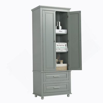 Freestanding Bathroom Cabinet With Two Drawers For Bathroom