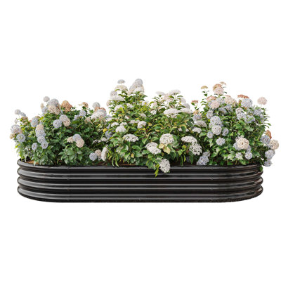 Raised Garden Bed Outdoor,   Oval Large Metal Raised Planter Bed For For Plants, Vegetables, And Flowers