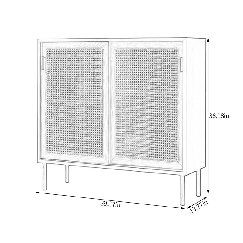 Armoire de rangement en rotin tissé, Noir / Burlywood