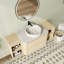 Meuble-lavabo simple mural 54 po avec plateau en pierre reconstituée et portes à fermeture en douceur 54 po
