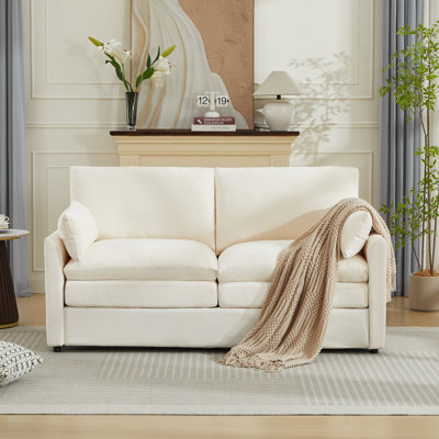 Drago 58'' Modern Square Arm Loveseat Sofa
